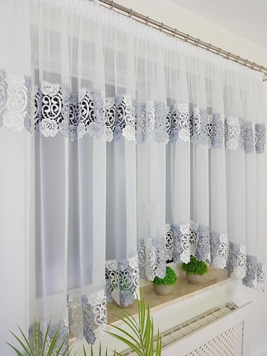 Fertiger weißer voile vorhang - fertiger, voile-vorhang